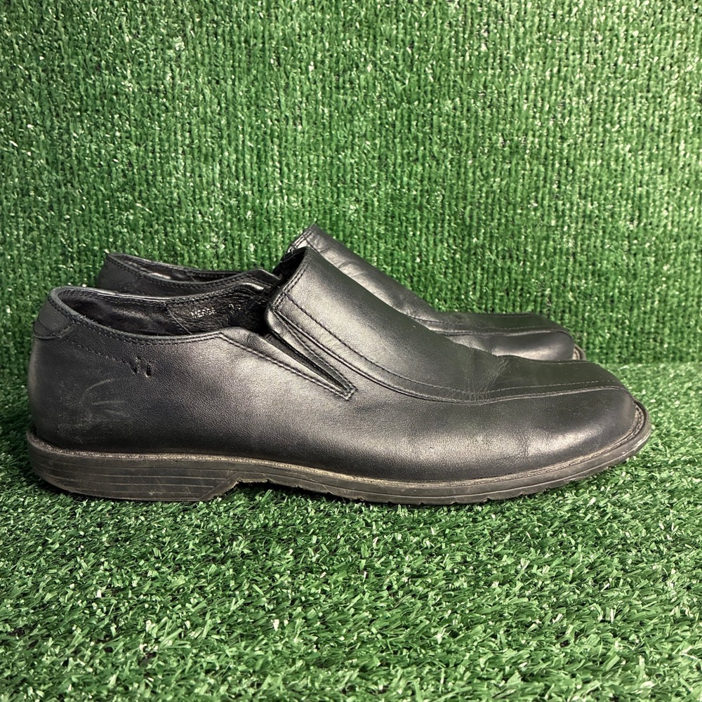 Steve Madden Merge Square Toe Leather Slip On Loafer Dress Shoe Black Mens 8.5